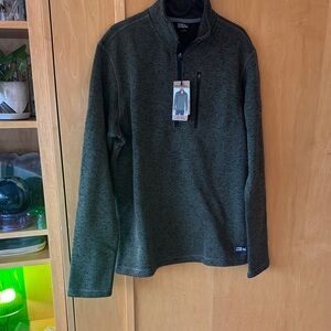 Nwt Eddie Bauer Men's Dark Green Zip-Up Sweater
